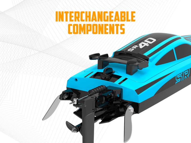 VOLANTEXRC Arrobolt SR40 ブラシレス 30+MPH 高速 RC ボート、大人用高速 RC ボート (79705-ブルー)