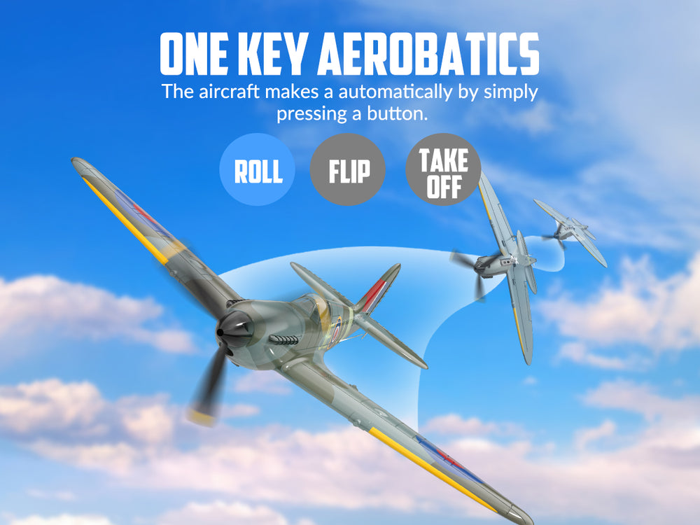 VOLANTEXRC スピットファイア (RTF) 4CH 400mm ジャイロ付き (15.7 インチ) 76112