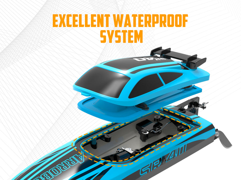 VOLANTEXRC Arrobolt SR40 ブラシレス 30+MPH 高速 RC ボート、大人用高速 RC ボート (79705-ブルー)