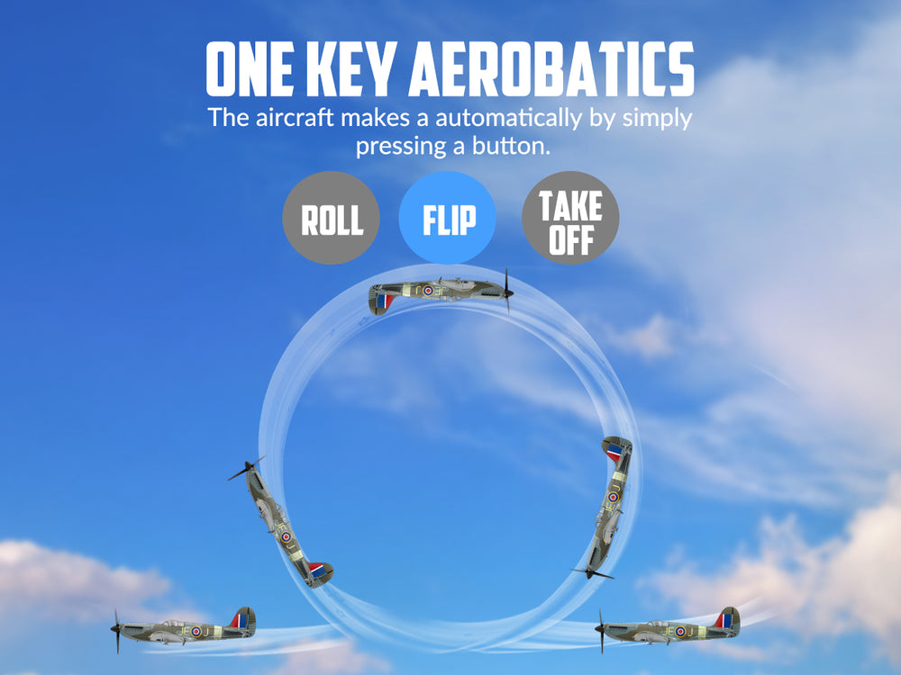 VOLANTEXRC スピットファイア (RTF) 4CH 400mm ジャイロ付き (15.7 インチ) 76112