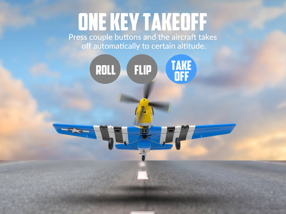 4 チャンネル P-51 マスタング RC 飛行機 RTF エクスパイロット ジャイロ付き - VOLANTEXRC