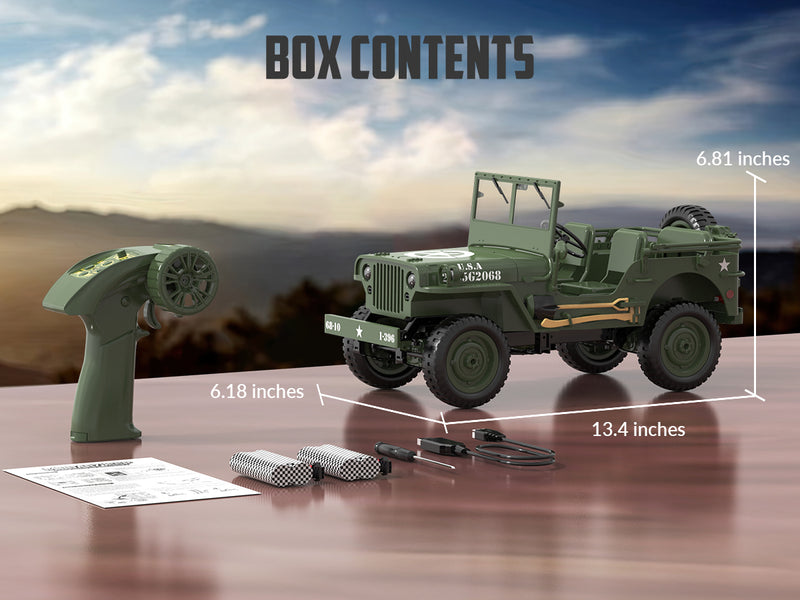 RACENT RC クローラー 多目的オフロードカー 2.4G 1941 Mb スケーラー Willys ジープの 1:10 スケール シミュレーション