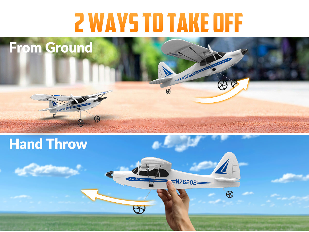 VOLANTEXRC Sport Cub S2 RC Plane with Gyro Stabilization System Ready to Fly for Beginners, 2.4Ghz 2-CH Remote Control Airplane RTF  (762-2)