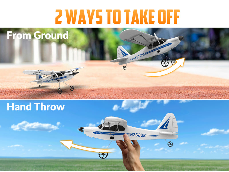 VOLANTEXRC Sport Cub S2 RC Plane with Gyro Stabilization System Ready to Fly for Beginners, 2.4Ghz 2-CH Remote Control Airplane RTF  (762-2)