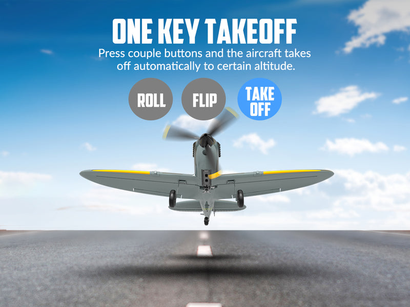 VOLANTEXRC スピットファイア (RTF) 4CH 400mm ジャイロ付き (15.7 インチ) 76112