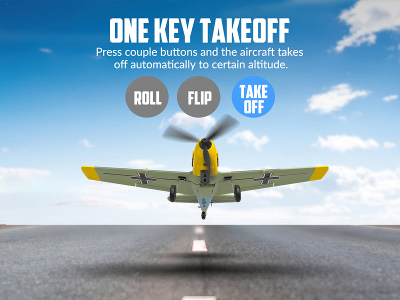 VOLANTEXRC P-51D Mustang 4-Chビギナー飛行機（Xpilotスタビライザー付き）-ワンキー曲技飛行（761-5）RTF
