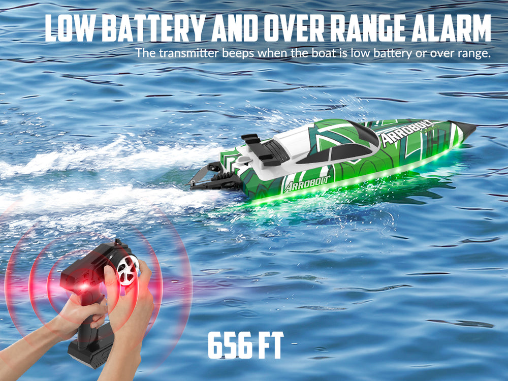 VOLANTEXRC Arrobolt Lumen S ブラシレス 35+MPH RC ボート 7 色 LED 付き