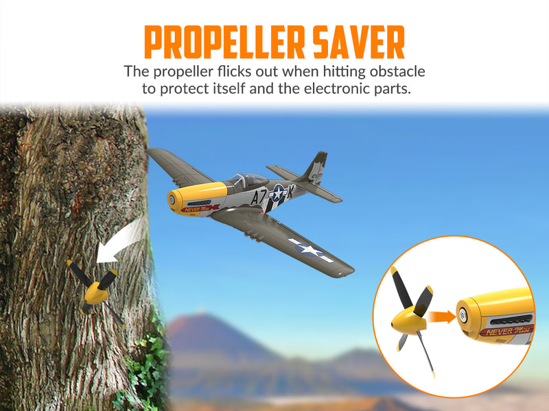 volantexrc 500mmマスタングP51ジャイロスタビライザー76802を備えたブラシレス