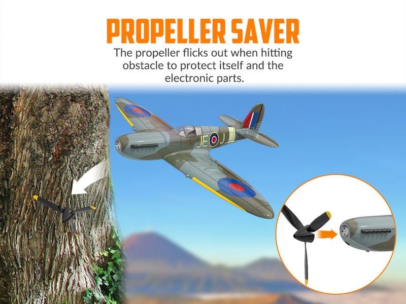 VOLANTEXRC スピットファイア (RTF) 4CH 400mm ジャイロ付き (15.7 インチ) 76112