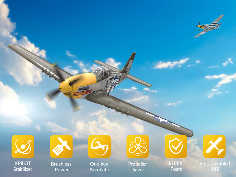 volantexrc 500mmマスタングP51ジャイロスタビライザー76802を備えたブラシレス