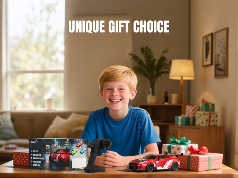 Racent 1:20 RCドリフトカー4WD、2つのバッテリー、デュアルモーターレッド