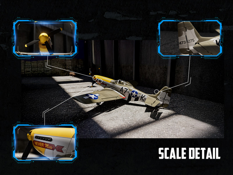 volantexrc 500mmマスタングP51ジャイロスタビライザー76802を備えたブラシレス