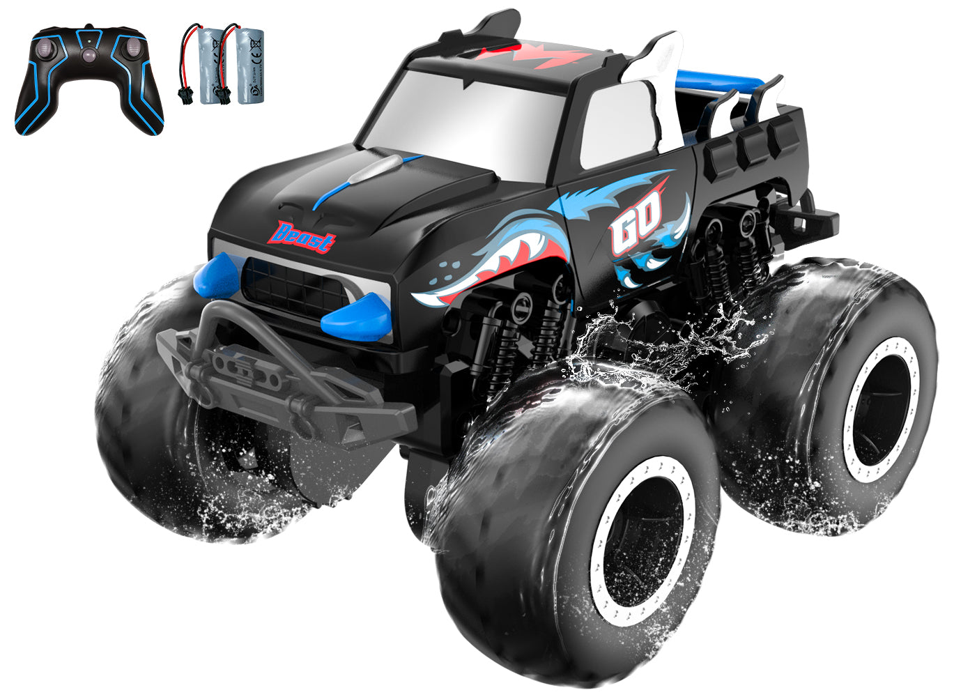 STEMTRON Amphibious Remote Control Car 1:20 All Terrain Off-Road Waterproof RC Monster Truck(Blue）-EXHOBBY LIMITED.