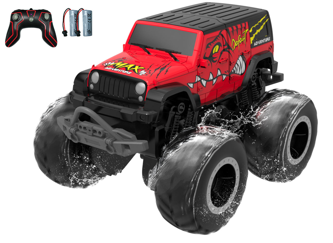 STEMTRON Amphibious Remote Control Car 1:20 All Terrain Off-Road Waterproof RC Monster Truck(Red)-EXHOBBY LIMITED.