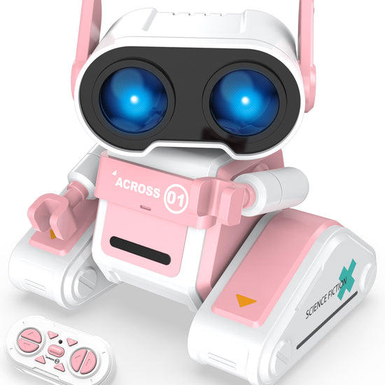 STEMTRON Rechargeable RC Robot Toys with Auto Demo, Dance Moves, Music for Kids (Pink)-EXHOBBY LIMITED.