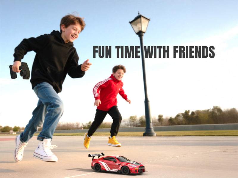 Racent 1:20 RCドリフトカー4WD、2つのバッテリー、デュアルモーターレッド