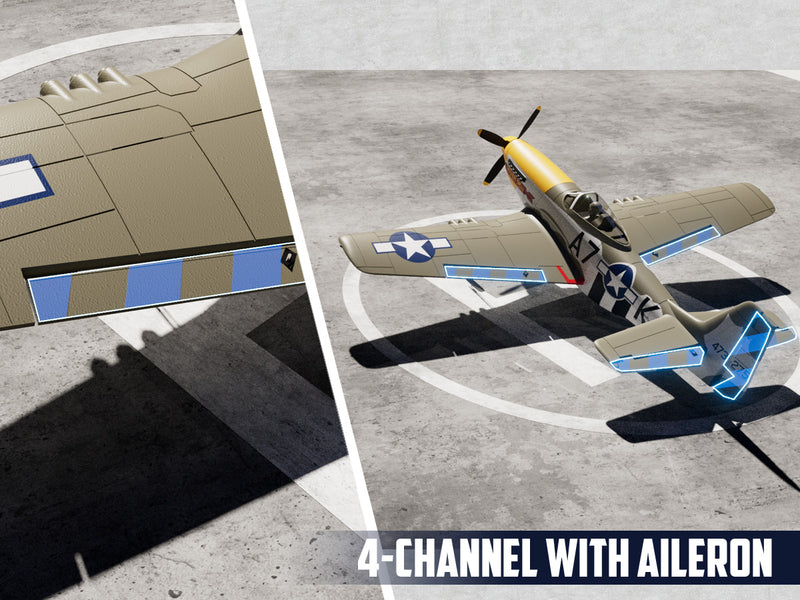 volantexrc 500mmマスタングP51ジャイロスタビライザー76802を備えたブラシレス