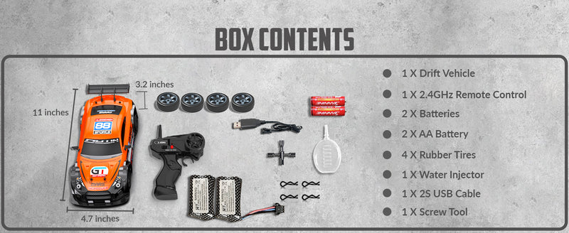 RACENT 1:16 RC ドリフトカー 4WD 18KM/H、バッテリー 2 本、スポーツモデルおもちゃの車両、子供、男の子、大人用