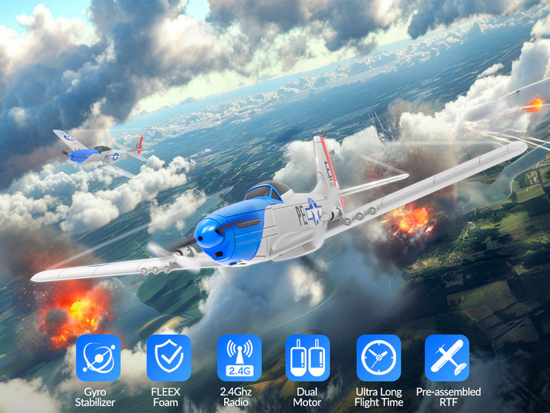 VOLANTEXRC P51D マスタング (RTF) 2CH 400mm 子供用 初心者向け (15.7'') 76203