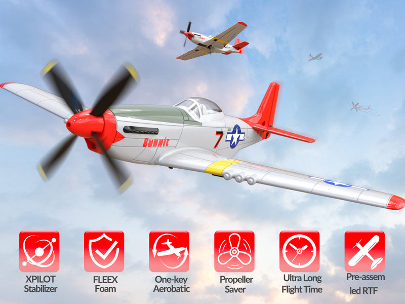 VOLANTEXRC マスタング P51 レッド(RTF) 4CH 400mm 初心者向け (15.7'') 76105