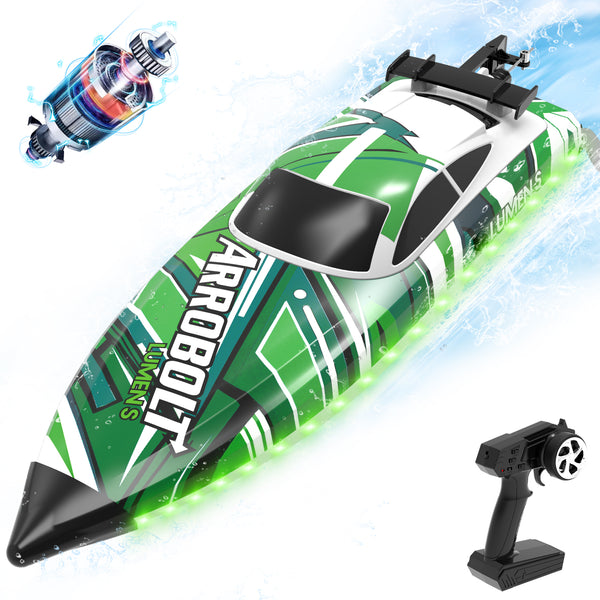 VOLANTEXRC Brushless 35+MPH Full Proportional Boat High Speed RC Boat for Adults GREEN (79706)