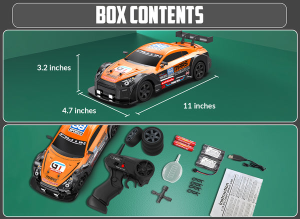 RACENT 1:16 RC ドリフトカー 4WD 18KM/H、バッテリー 2 本、スポーツモデルおもちゃの車両、子供、男の子、大人用