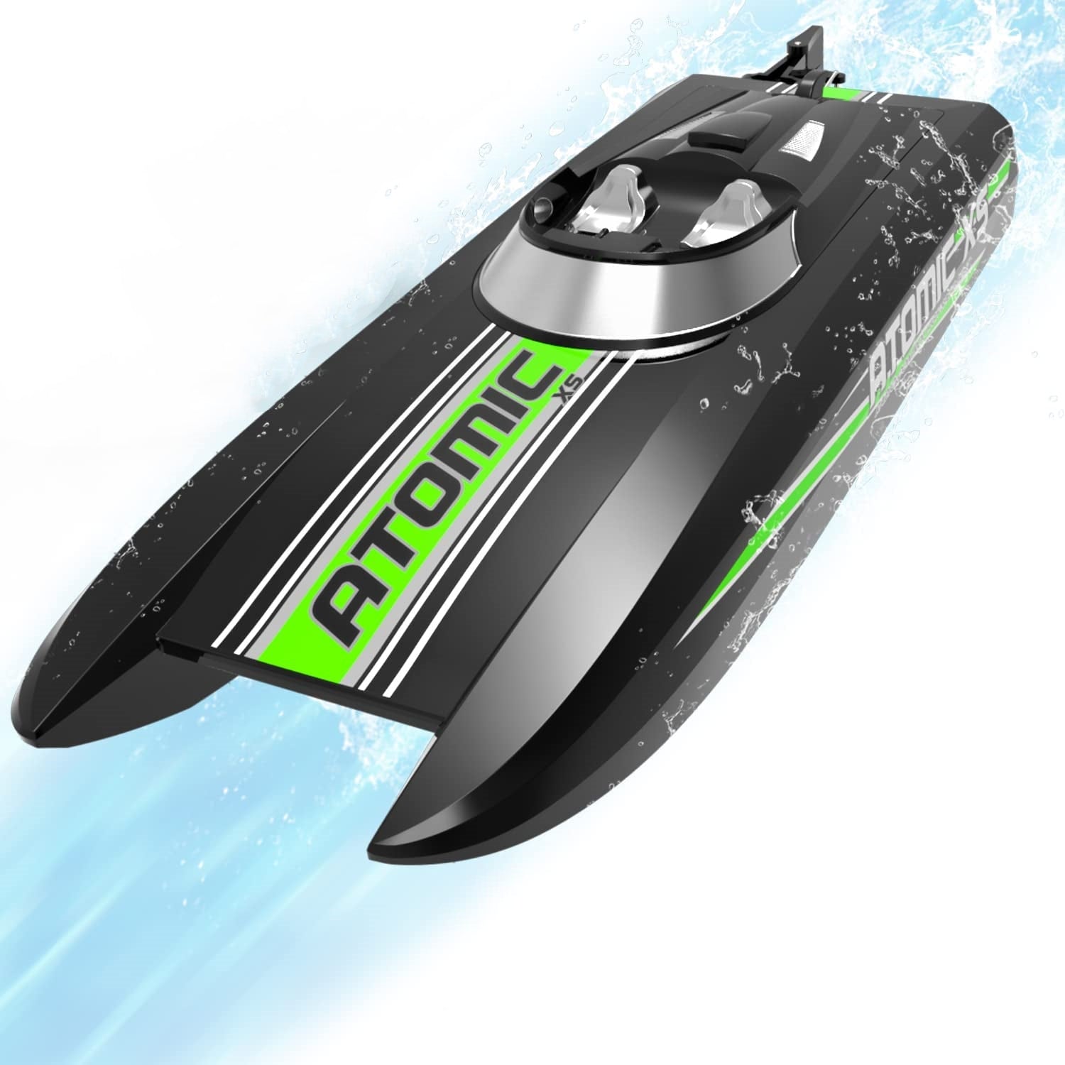 VOLANTEXRC Atomic XS Remote Control Boat with 2 Batteries & Reverse Function (795-5 Black) - EXHOBBY