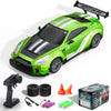 Racent 1:20 RCドリフトカー4WD、LEDライト、2つのバッテリー、デュアルモーターグリーン