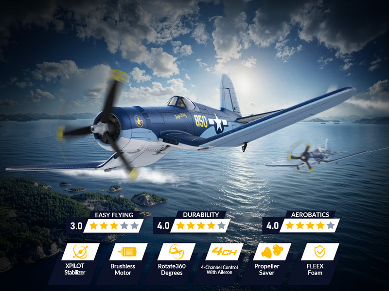 VolantexRC 500mm Corsair F4U更新モーター76803付きブラシレス