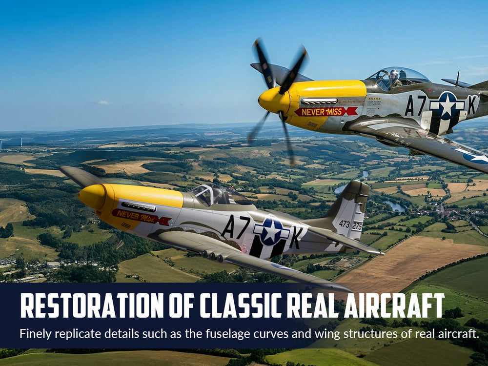 VOLANTEXRC P-51 マスタング ブラシレス RC 飛行機 500mm RTF ジャイロ付き