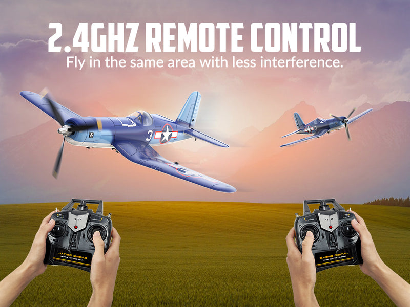 VOLANTEXRC Corsair F4U V2 (RTF) 4CH 400mm ワンキー曲技飛行 (15.7 インチ) 76108