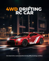 Racent 1:20 RCドリフトカー4WD、2つのバッテリー、デュアルモーターレッド