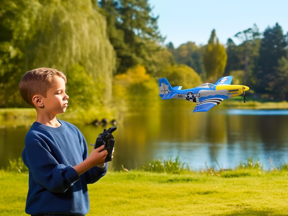 4 チャンネル P-51 マスタング RC 飛行機 RTF エクスパイロット ジャイロ付き - VOLANTEXRC