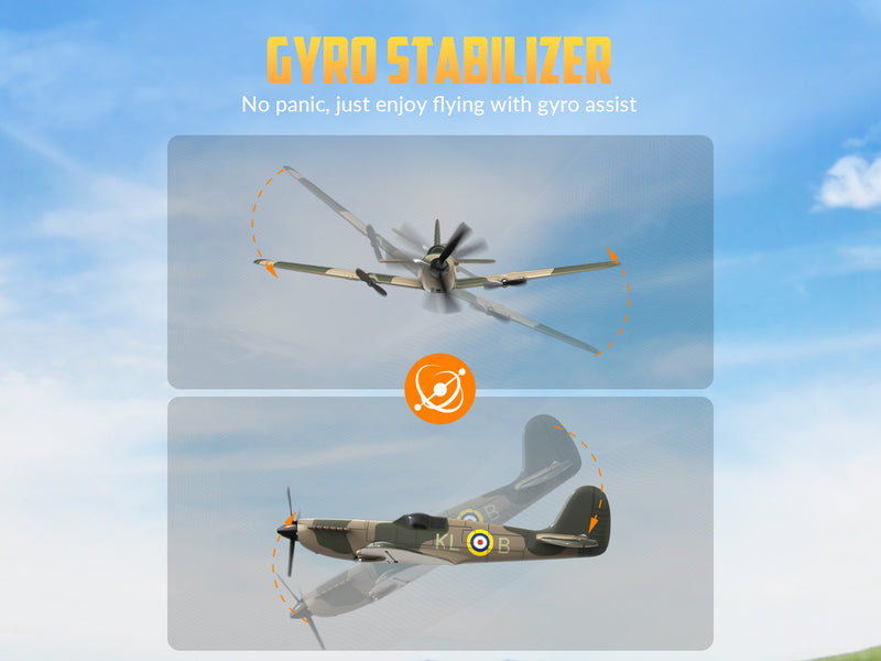 VOLANTEXRC スピットファイア (RTF) 3CH 400mm ジャイロ付き (15.7 インチ) 76205