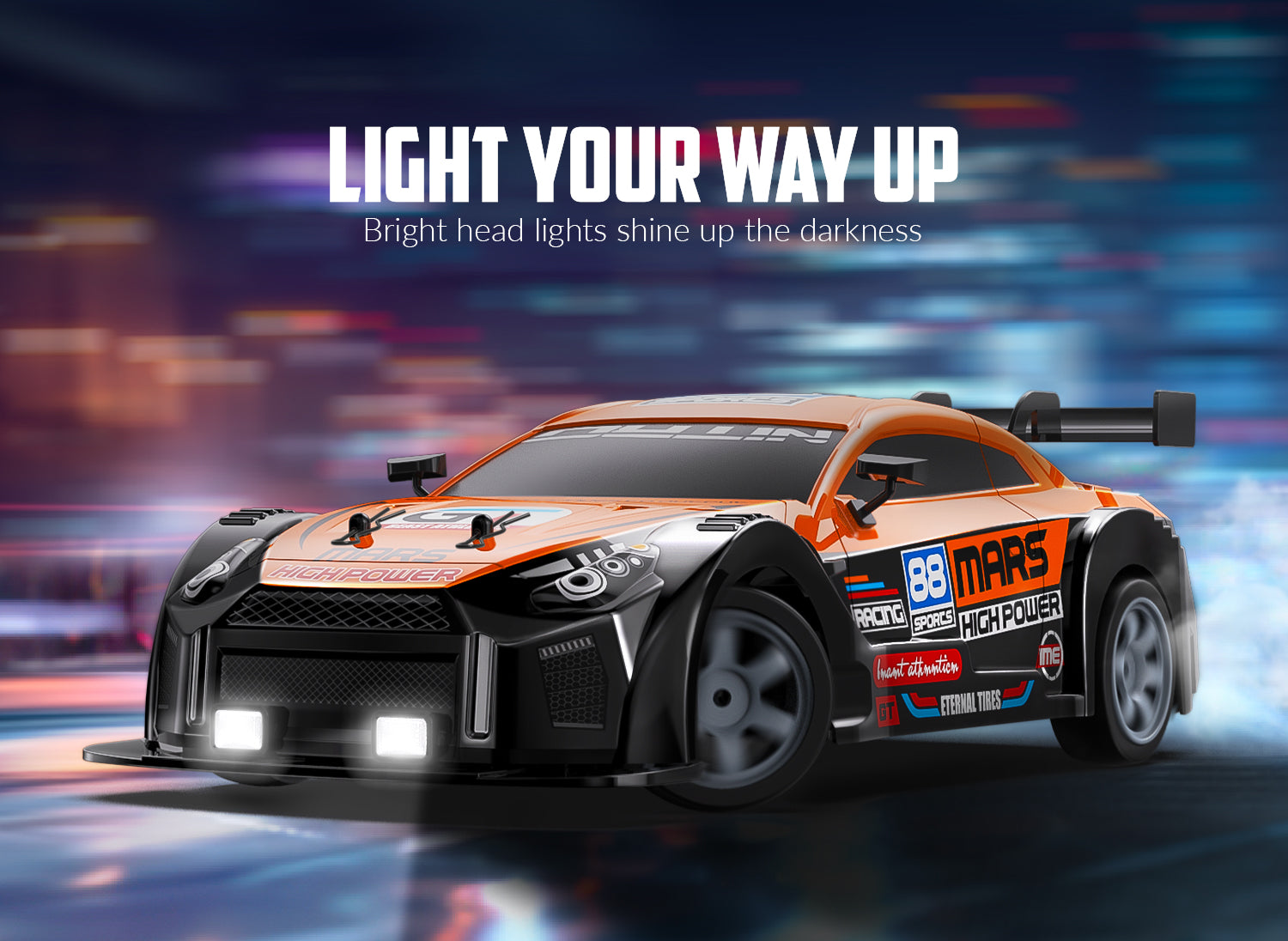 RACENT 1:16 RC Drift Car 4WD 18KM/H, 2 Batteries, Sport Model Toys Vehicle for Kids, Boys, Adults-EXHOBBY LIMITED.