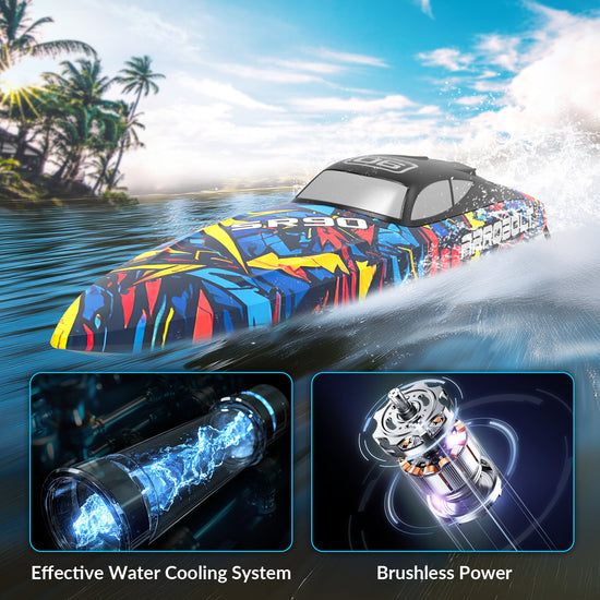 VOLANTEXRC Brushless RC Boat Vector90, Fast Racing RC Boat for Adults (79805)-EXHOBBY LIMITED.