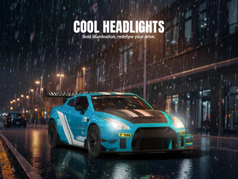 Racent 1:20 RCドリフトカー4WD、LEDライト、2バッテリー青