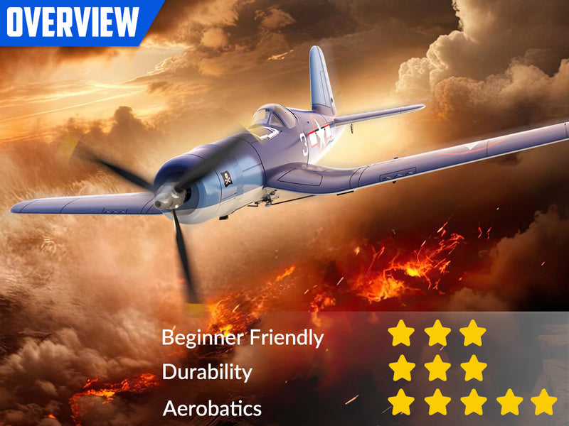 VOLANTEXRC Corsair F4U V2 (RTF) 4CH 400mm ワンキー曲技飛行 (15.7 インチ) 76108