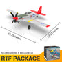 VOLANTEXRC P-51D Mustang 4-Chビギナー飛行機（Xpilotスタビライザー付き）-ワンキー曲技飛行（761-5）RTF