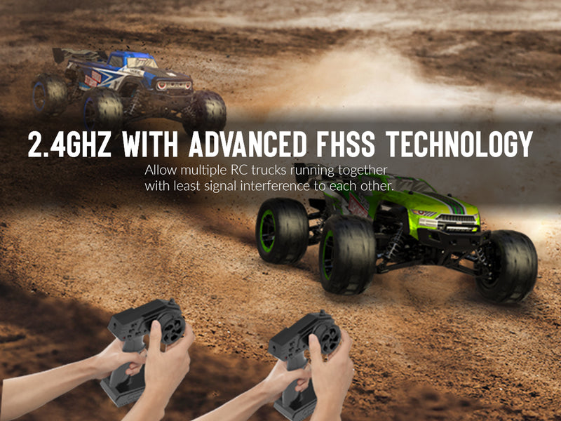 VOLANTEXRCリモートコントロールカー4WDオフロードRCモンスタートラック1:16スケール30MPH高速オールテレーンRC車両（子供または大人用）（785-5）（緑）