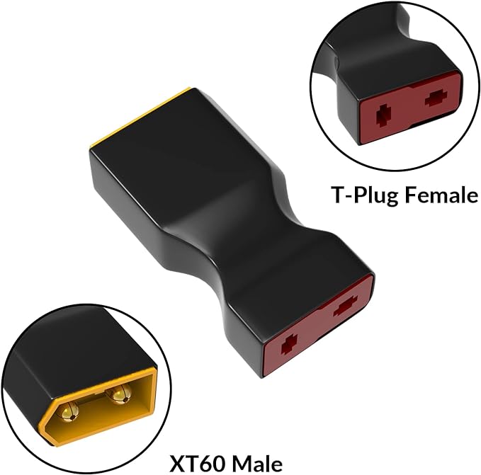 4pc T Female to XT60 Male Adapter for RC LiPo Batteries-EXHOBBY LIMITED.