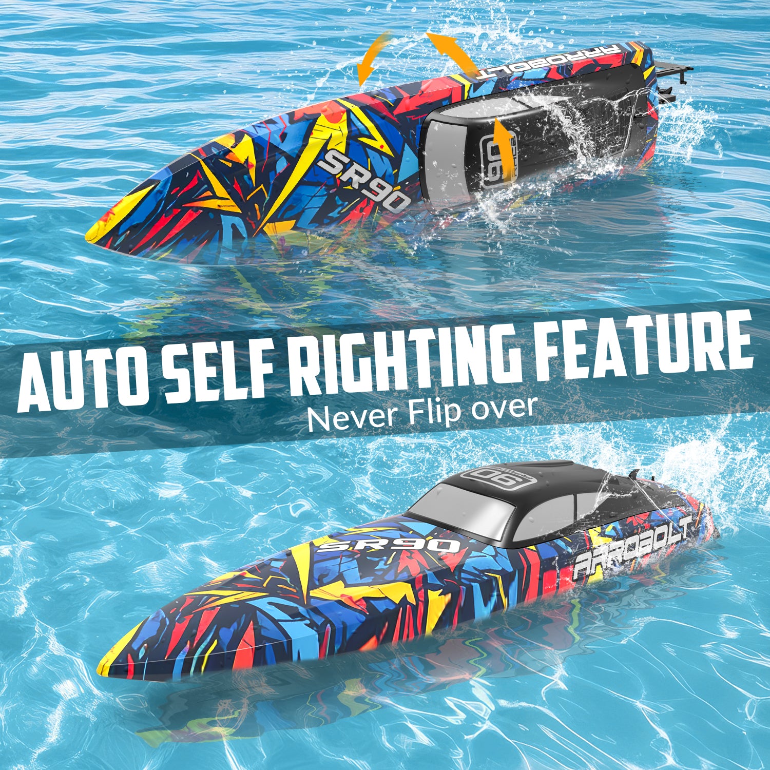 VOLANTEXRC Brushless RC Boat Vector90, Fast Racing RC Boat for Adults (79805)-EXHOBBY LIMITED.