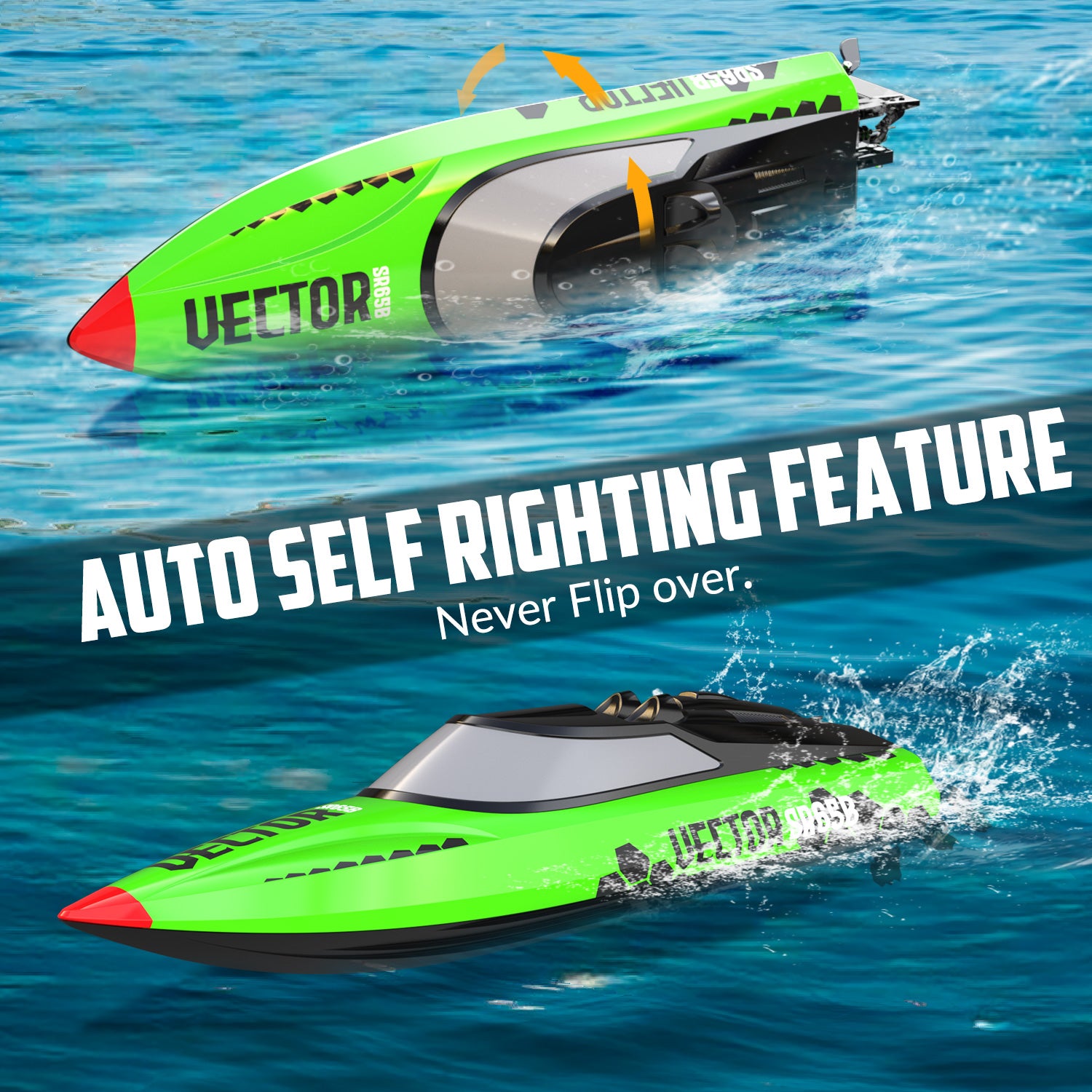 VectorSR65B High-Speed Brushless RC Boat 37MPH Self-righting Reverse RTR-EXHOBBY LIMITED.