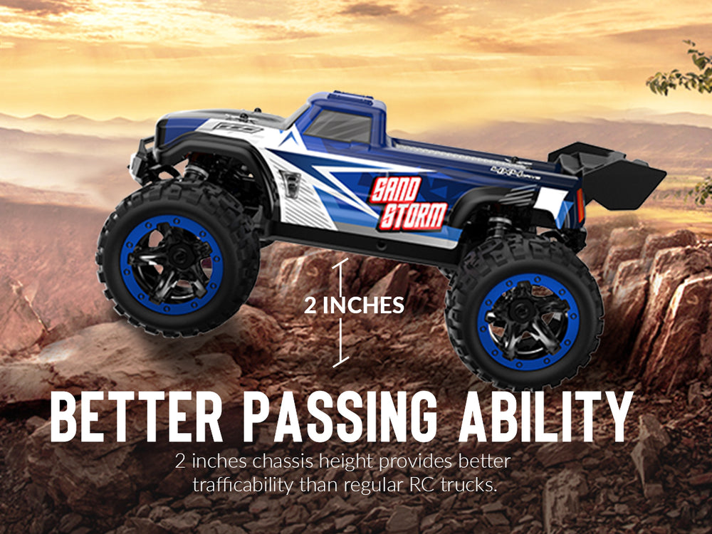 VOLANTEXRCリモートコントロールカー4WDオフロードRCモンスタートラック1:16スケール30MPH高速オールテレーンRC車両（子供または大人用）（785-5）（緑）