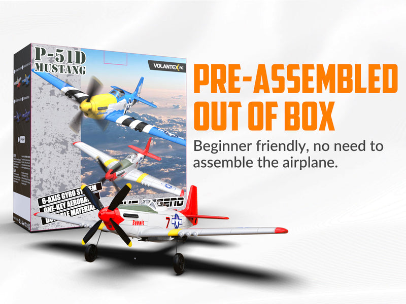 VOLANTEXRC マスタング P51 レッド(RTF) 4CH 400mm 初心者向け (15.7'') 76105