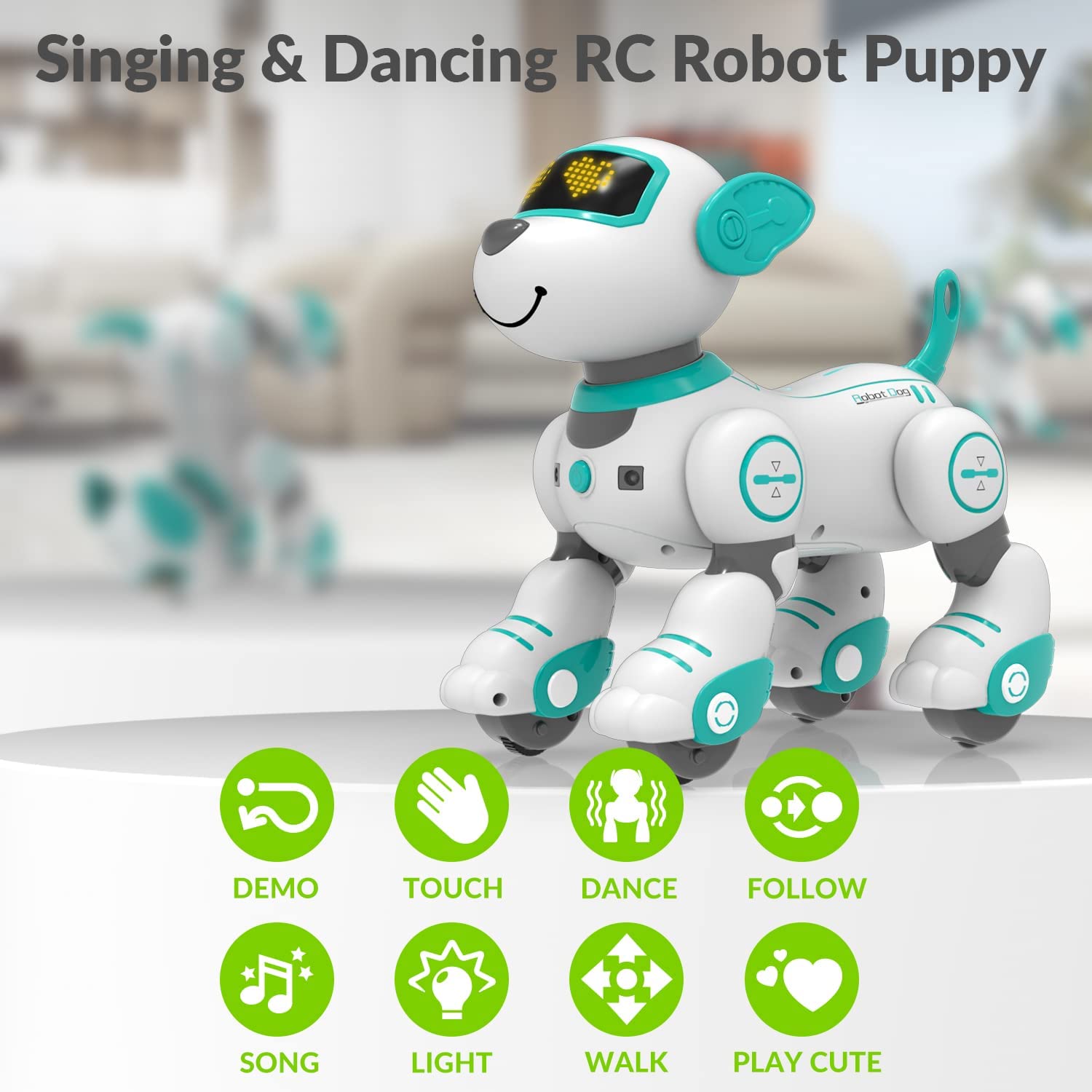 STEMTRON Programmable Interactive & Smart Dancing Remote Control Robot Dog Toy(Blue)-EXHOBBY LIMITED.