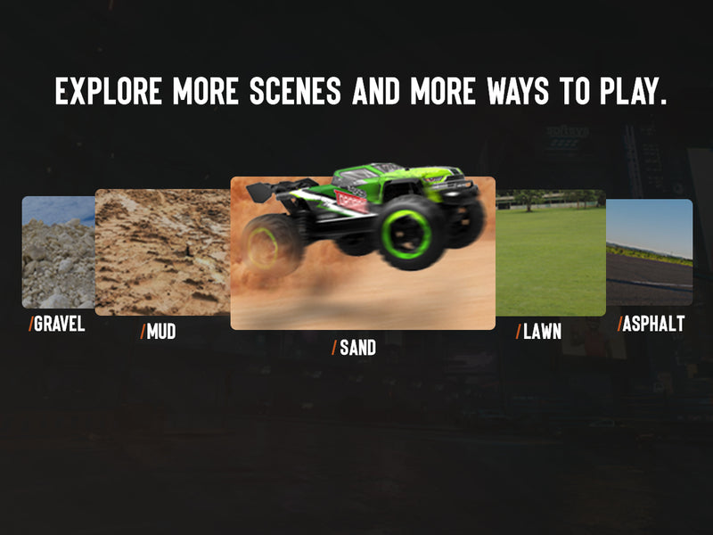 VOLANTEXRCリモートコントロールカー4WDオフロードRCモンスタートラック1:16スケール30MPH高速オールテレーンRC車両（子供または大人用）（785-5）（緑）