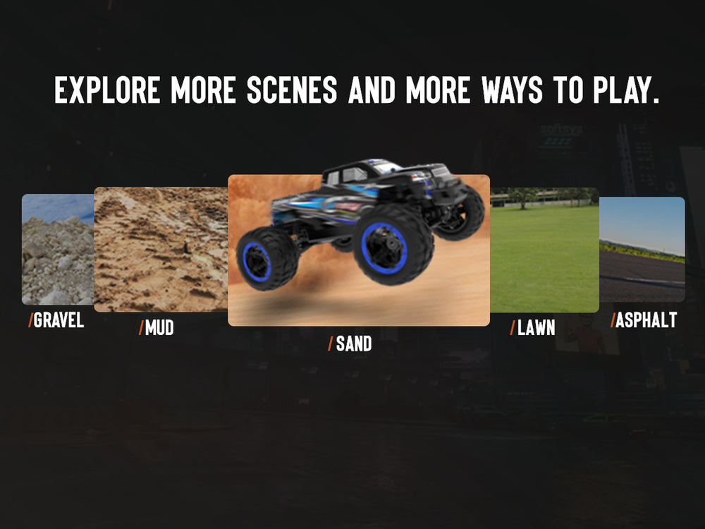 VOLANTEXRCリモートコントロールカー4WDオフロードRCモンスタートラック1:16スケール30MPH高速オールテレーンRC車両（子供または大人用）（785-5）（赤）