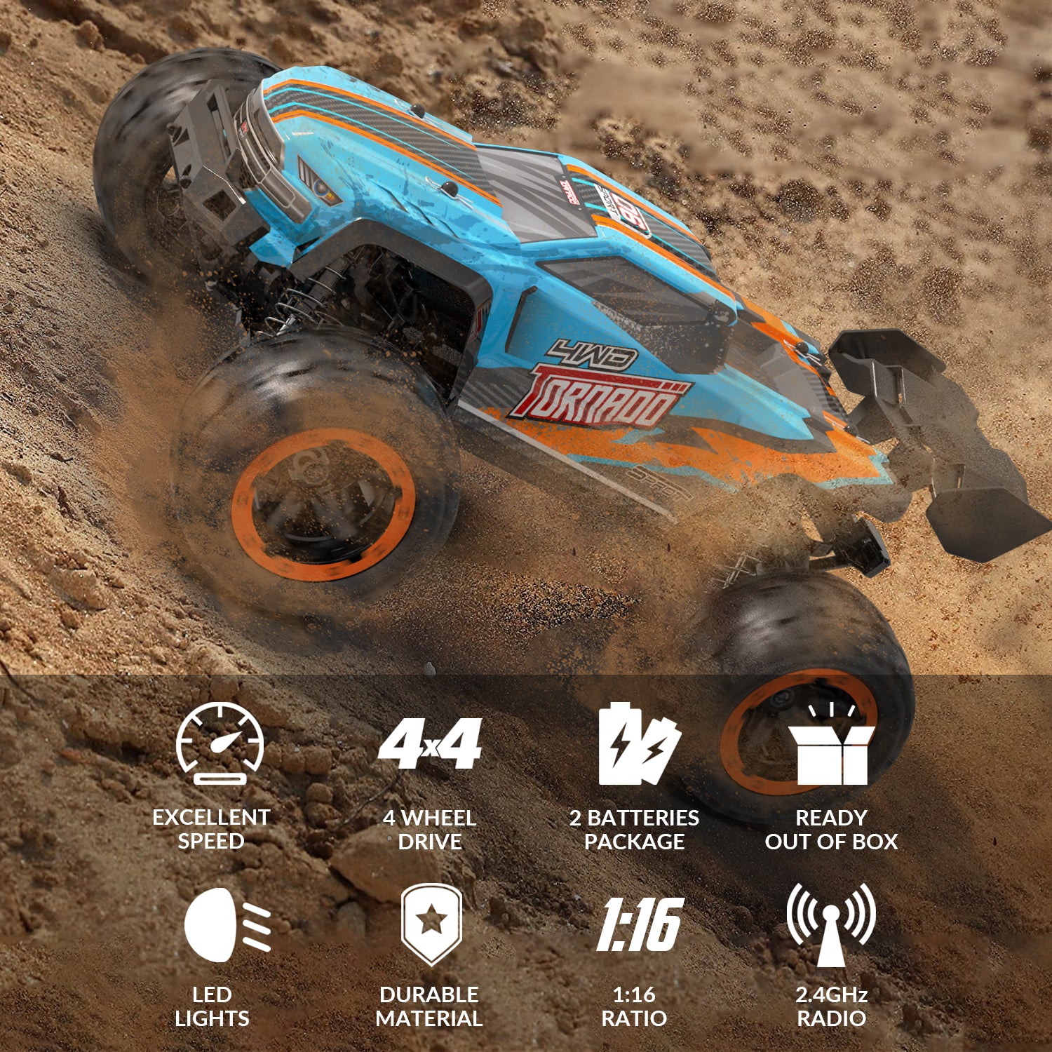 RACENT Blue Tornado 1/16 4WD Off Road 30MPH-EXHOBBY LIMITED.