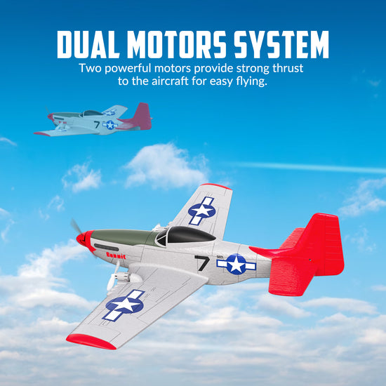 VolantexRC P51D Mustang 2CH RC Airplane with Gyro - EXHOBBY